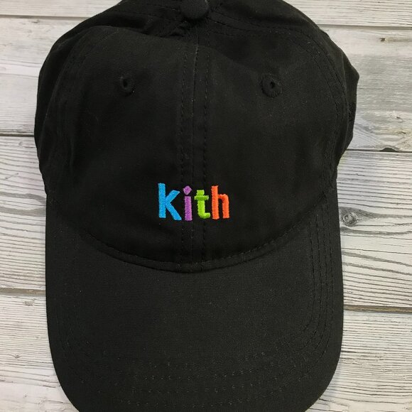 Kith Black Cap with Multicolor Logo main image 4